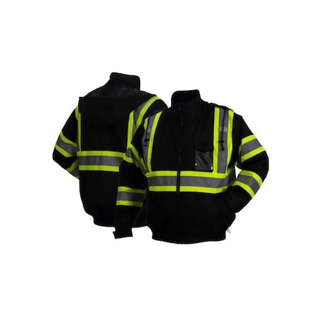 Pyramex Jacket, PU Coated Polyester, Black, 5XL RJ3711X5